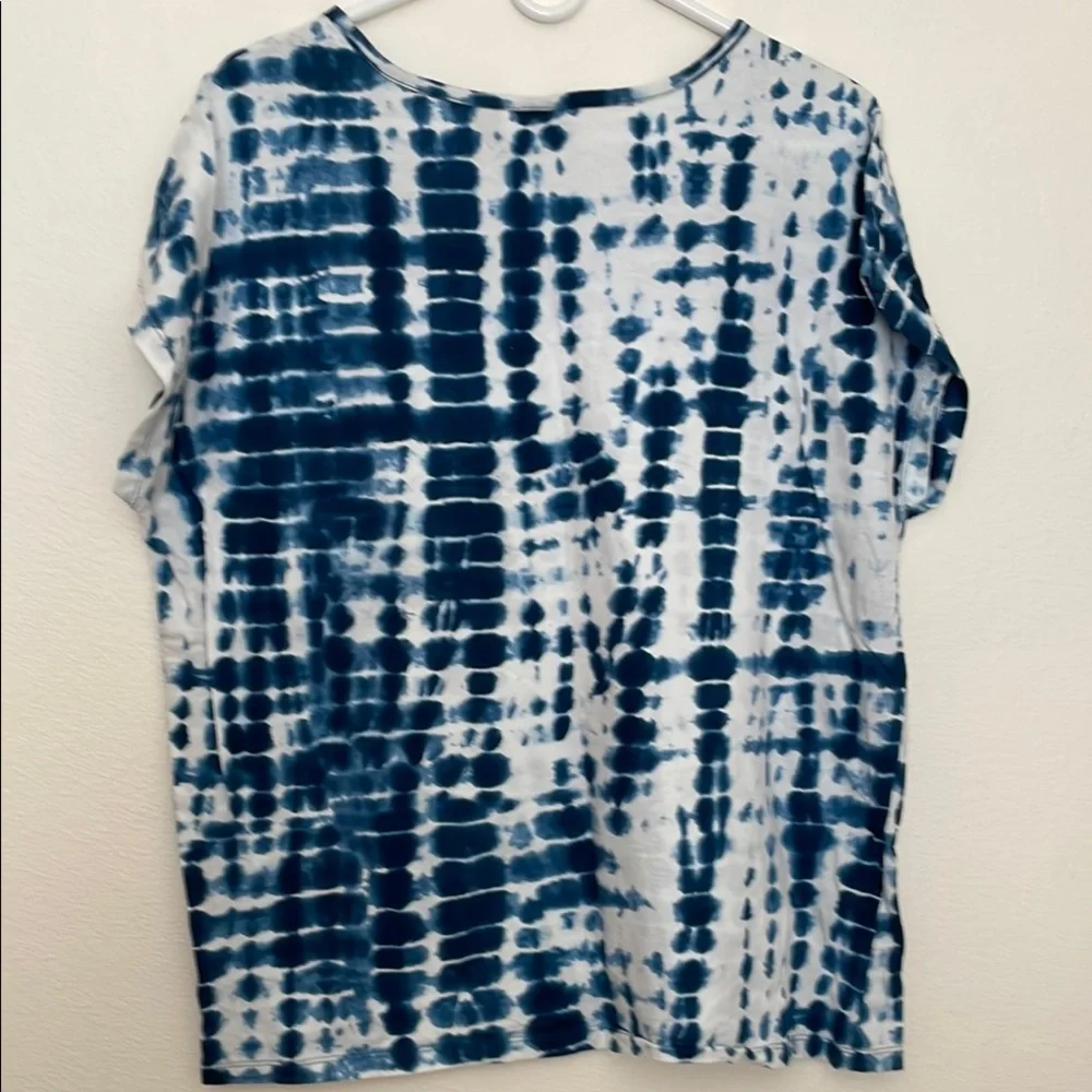 Westbound Blue and White Relaxed Fit Short Sleeve T-shirt - Picture 2 of 3